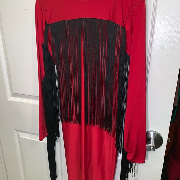 Red Shingles Dress (custom made) - Picture 1 of 2